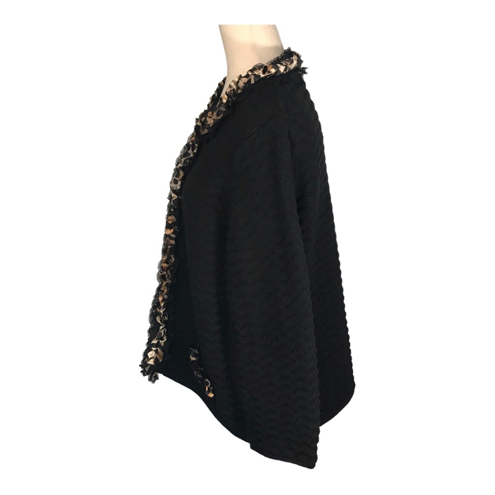 Chico’s Cardigan With Leopard Ruffle Trim - Picture 9 of 16
